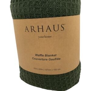 NEW Arhaus Cotton Waffle Blanket 50x60